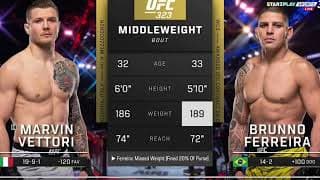 VETTORI vs FERREIRA Full highlights #ufc323